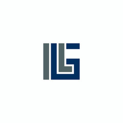 Letter ILG Logo Design. Square Symbol. Vector Illustration.