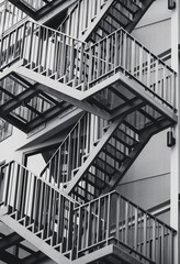 Fire escape Stairs ladder Metal structure Modern Building Exterior Architecture details