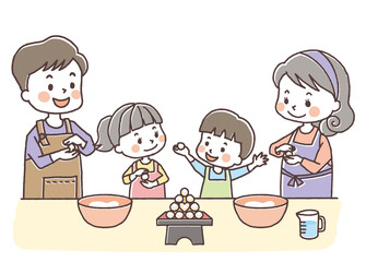 お月見　親子でお団子作り7