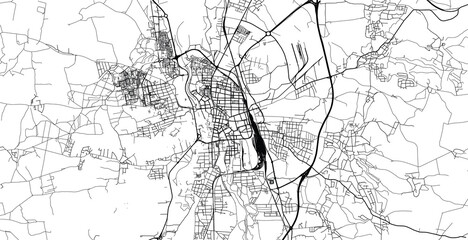 Naklejka premium Urban vector city map of ceske budejovice, Czech Republic, Europe