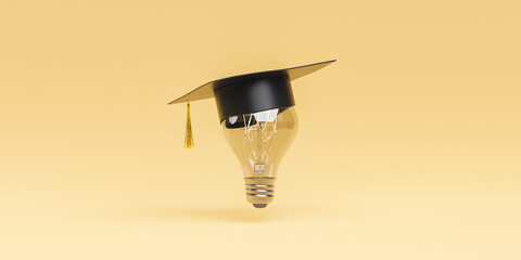light bulb with graduation hat