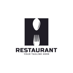 Restaurant Logo. Initial Letter H with Spoon Fork for Restaurant Logo Icon Design Template