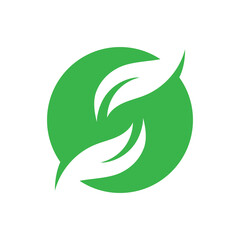 Logos of green Tree leaf ecology