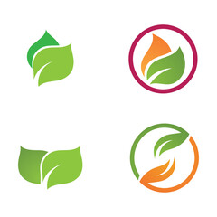 Logos of green Tree leaf ecology