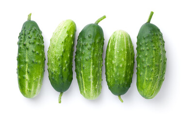 Cucumber Isolated On White Background Organic Vegetables