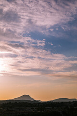 the Sainte Victoire mountain in the morning light in summer
