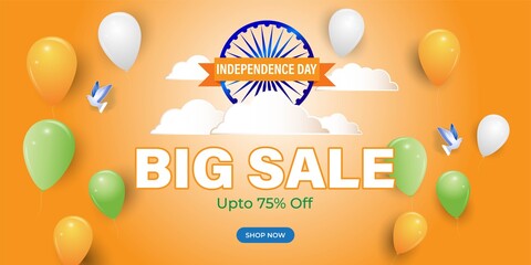 vector illustration for Indian independence sale banner-15th august