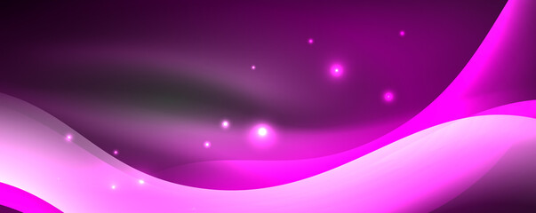 Shiny glowing neon wave, light lines abstract background. Magic energy and motion concept. Vector wallpaper template