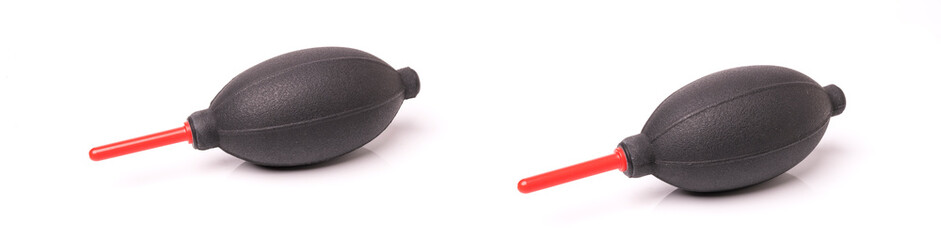 Air blower for cleaning camera and lens isolated on white background