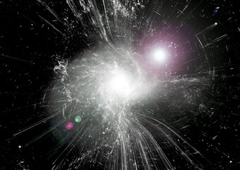 Fototapeta premium galaxy in a free space. 3D rendering