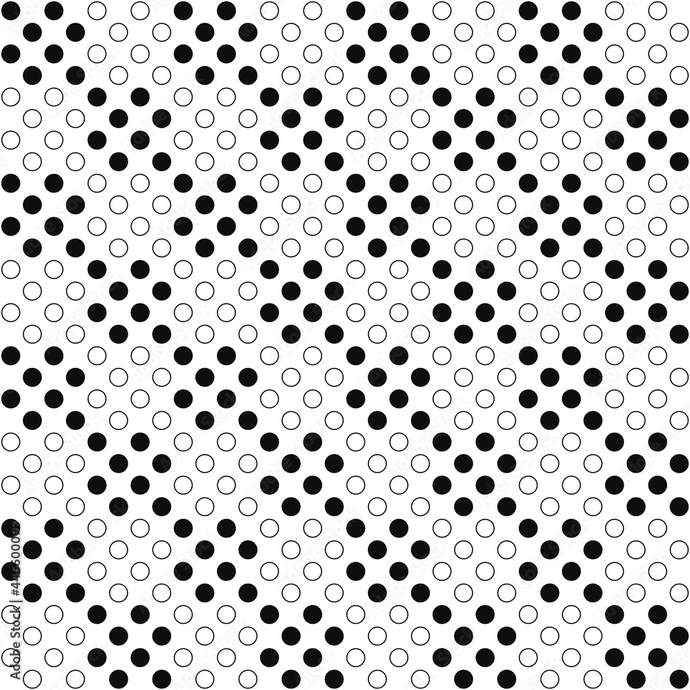 Poster Checkered polka dots. Vector seamless dots wallpaper. Seamless shapes pattern with checker circles.