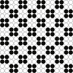 Four checker circles wallpaper. Vector seamless wallpaper pattern.