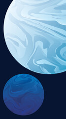 Planet and satellite. Design element. Abstract smartphone wallpaper