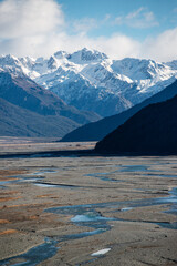 Braided river and mountains
