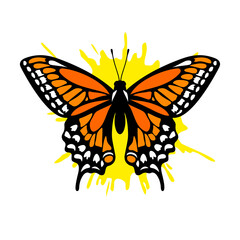 Butterfly stencil, vector icon design