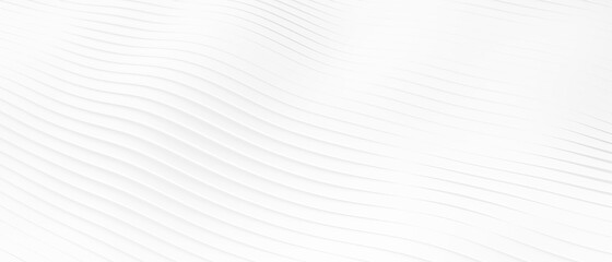 Wave stripe surface Abstract white background. 3d illustration