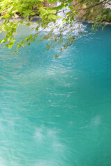 pure blue water from a river