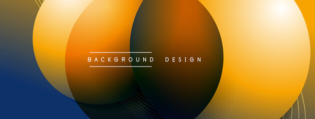 Gradient circles with shadows. Vector techno abstract background. Modern overlapping forms wallpaper background, design template