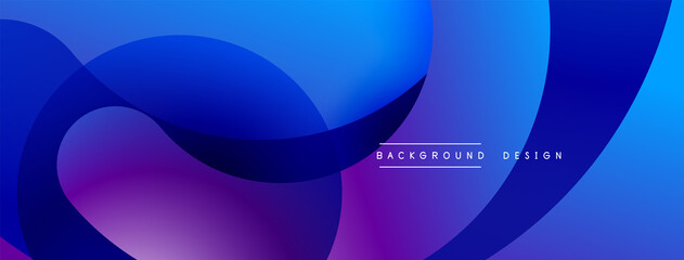 Abstract overlapping lines and circles geometric background with gradient colors