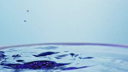 ice cube falling in a drink creating nice splashes. slow motion - Powered by Adobe