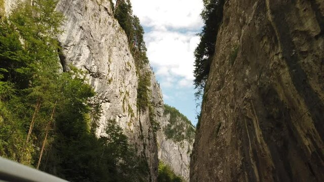 Mountain gorge in Bicaz, Romania shot from a car window with the DJI Osmo Pocket.