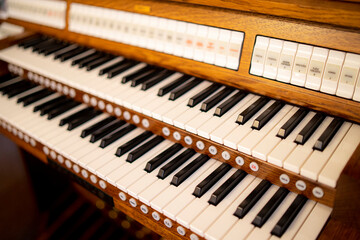 keys of an old church organ, northern croatia