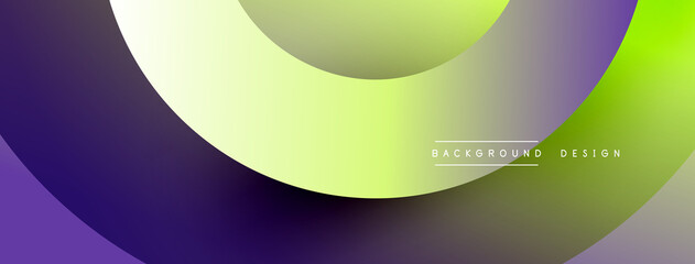 Abstract overlapping lines and circles geometric background with gradient colors