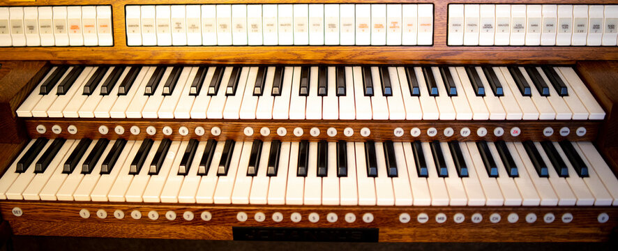 keys of an old church organ, northern croatia