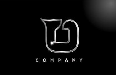 O grey metallic alphabet letter logo for business template. Professional metal icon design for identity and lettering