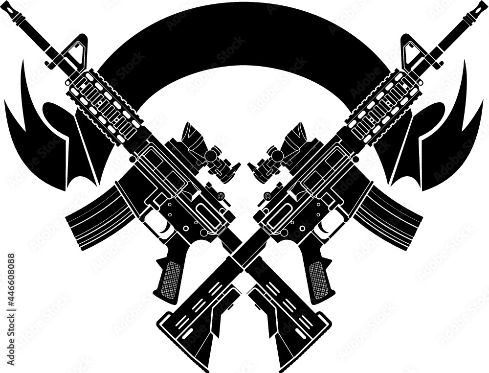 Poster military assault rifle