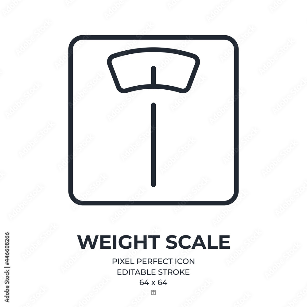 Canvas Prints bathroom scale editable stroke outline icon isolated on white background flat vector illustration. p