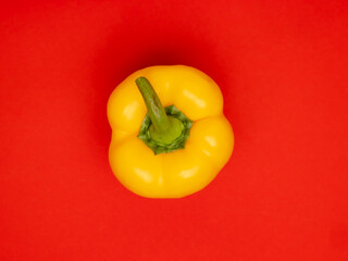 Pepper Bell on Red Background