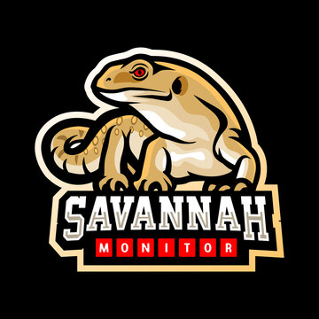 Savannah Monitor mascot. esport logo design