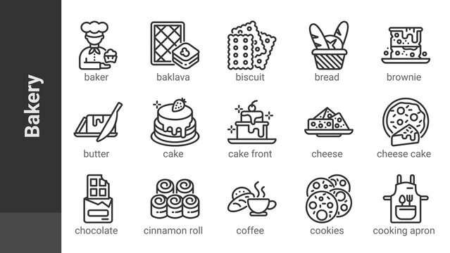 Bakery 1 icon, isolated bakery outline icon in light grey background, perfect for website, blog,  logo, graphic design, social media, UI, mobile app, EPS 10 vector illustration