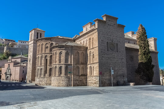 Lateral facade view at the Saint James the Mayor Churc, or Santiago del  Arrabal, built on 1245–1248, iconic Catholic church includes Moorish  architecture and watchtower Stock Photo | Adobe Stock