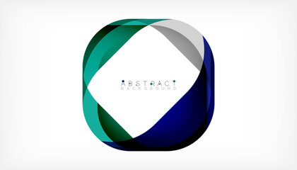 Abstract square shape with overlapping waves, minimal geometric background. Vector Illustration For Wallpaper, Banner, Background, Landing Page