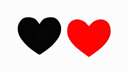 Black red white background heart symbol icon illustration