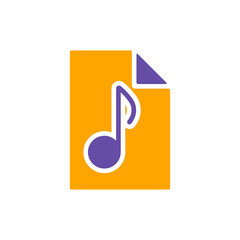 Music file vector isolated flat glyph icon