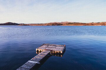 a floating jetty on the coast of norway
