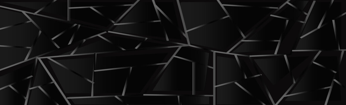 Abstract dark black gradient mosaic background - Vector