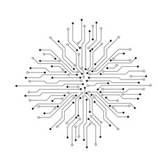 Abstract technology circuit board texture. Electronic motherboard. Communication and engineering concept. Vector illustration