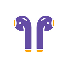 Airpods wireless headphones flat vector glyph icon