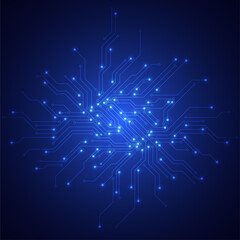 Fototapeta premium Abstract technology circuit board texture. Electronic motherboard. Communication and engineering concept. Vector illustration