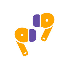 Pair of wireless earbud headphones vector icon