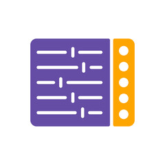 Mixing console vector isolated flat glyph icon