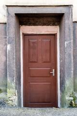 Wooden door in the building