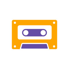 Audio cassette tape isolated vector glyph icon