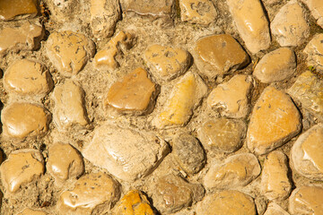 Cobblestones as a background, cobblestones in the old town, Italy