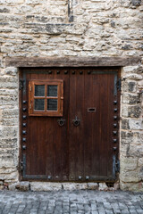 Wooden door in the building