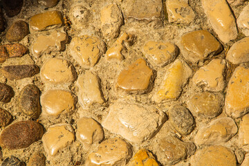 Cobblestones as a background, cobblestones in the old town, Italy